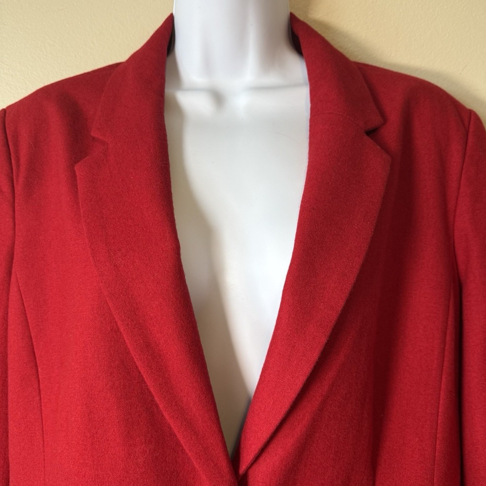 Chadwicks of Boston Red Wool Blend Blazer Women's 14 Jacket Lined Classic Career - Picture 2 of 11